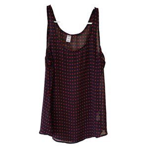 Old Navy Womens Small Petite Red Polka Dot Tank Top